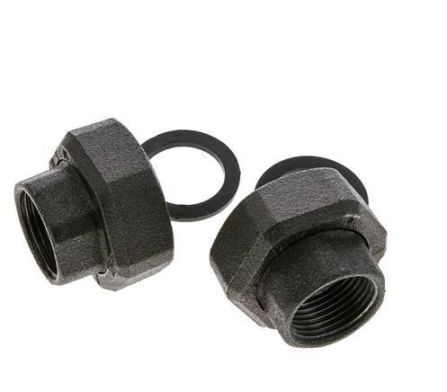 Pump Fitting Rp1'' x G 1 1/2 inch Cast Iron Flat Seal NBR 20bar (281.0psi)