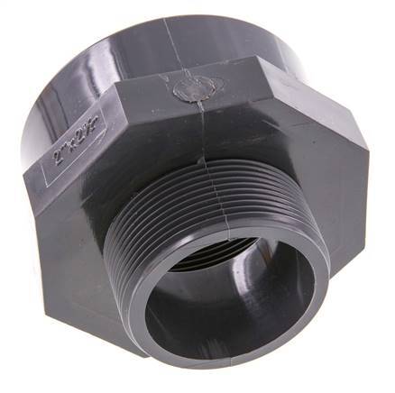 Reducing Adapter G2'' Male x Rp2 1/2'' Female PVC-U 16bar (224.8psi) EN 1452-3
