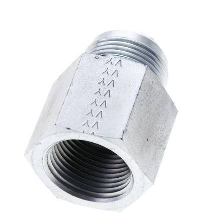 JIC Reducing Nipple UN 1-5/16''-12 Male x 1'' NPT Female Steel 140bar (1967.0psi)