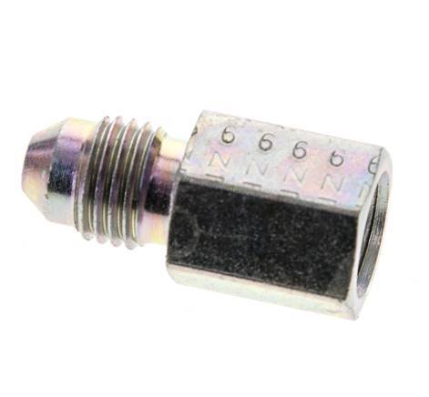 JIC Reducing Nipple UNF 7/16''-20 Male x 1/8'' NPT Female Steel 310bar (4355.5psi) [2 Pieces]