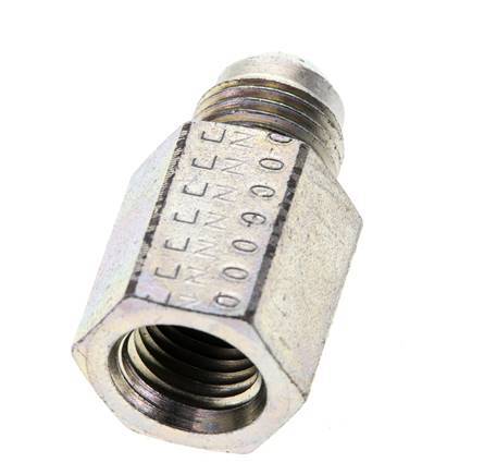 JIC Reducing Nipple UNF 9/16''-18 Male x 1/4'' NPT Female Steel 275bar (3863.75psi)