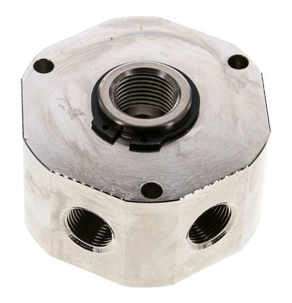 6-Way Rotary Joint 3/8'' x 1/2'' x3/4'' Nickel-plated Brass NBR 12bar (168.6psi)