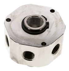6-Way Rotary Joint 3/8'' x 1/2'' x3/4'' Nickel-plated Brass NBR 12bar (168.6psi)