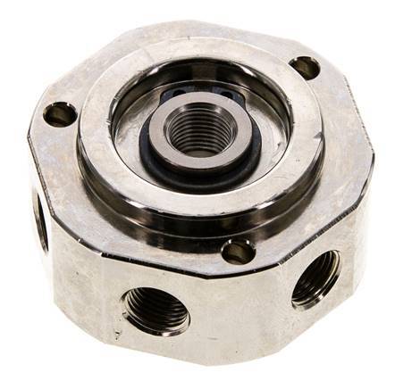 6-Way Rotary Joint 1/8'' x3/8'' Nickel-plated Brass PUR 0bar (0.0psi)