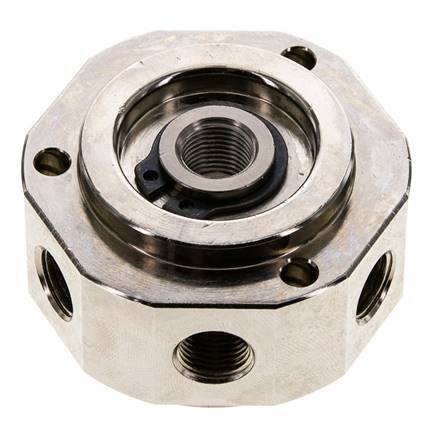 6-Way Rotary Joint 1/8'' x3/8'' Nickel-plated Brass PUR 0bar (0.0psi)