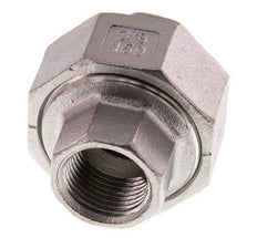 Union Straight Connector Rp3/8'' Female Stainless Steel Flat Seal PTFE 16bar (224.8psi)
