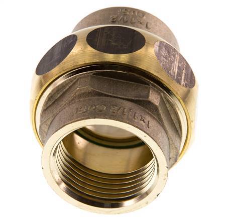 Union Straight Connector Rp1'' Female Brass Flat Seal Centellen 16bar (224.8psi)