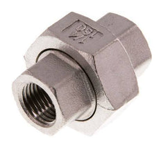 Union Straight Connector Rp1/4'' Female Stainless Steel Flat Seal PTFE 16bar (224.8psi)