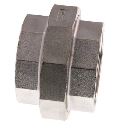 Union Straight Connector Rp2 1/2'' Female Stainless Steel Flat Seal PTFE 16bar (224.8psi)