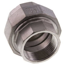 Union Straight Connector Rp1 1/4'' Female Stainless Steel Flat Seal PTFE 16bar (224.8psi)
