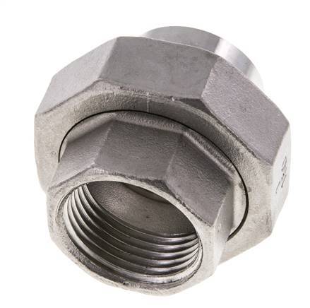 Union Straight Connector Rp1'' Female x 33.7mm Weld End Stainless Steel Conical Seal 16bar (224.8psi)