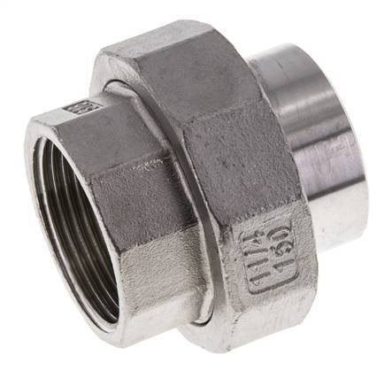 Union Straight Connector Rp1 1/4'' Female x 42.4mm Weld End Stainless Steel Conical Seal 16bar (224.8psi)