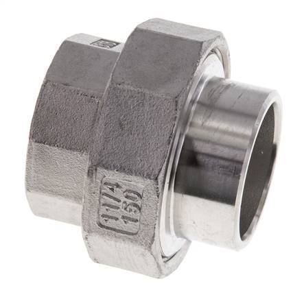 Union Straight Connector Rp1 1/4'' Female x 42.4mm Weld End Stainless Steel Conical Seal 16bar (224.8psi)