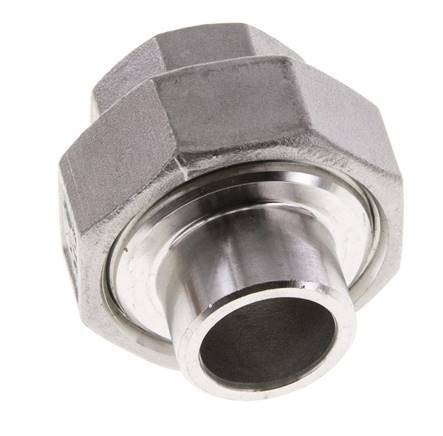 Union Straight Connector Rp1/2'' Female x 21.3mm Weld End Stainless Steel Conical Seal 16bar (224.8psi)