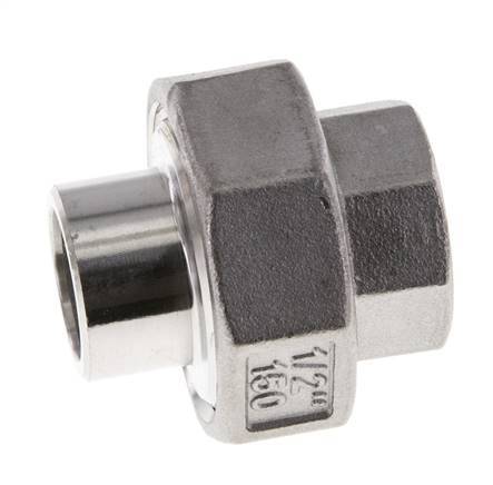 Union Straight Connector Rp1/2'' Female x 21.3mm Weld End Stainless Steel Conical Seal 16bar (224.8psi)