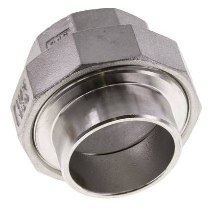 Union Straight Connector Rp1 1/2'' Female x 48.3mm Weld End Stainless Steel Conical Seal 16bar (224.8psi)
