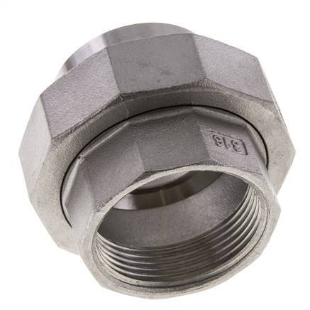 Union Straight Connector Rp1 1/2'' Female x 48.3mm Weld End Stainless Steel Conical Seal 16bar (224.8psi)