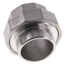 Union Straight Connector Rp1 1/2'' Female x 48.3mm Weld End Stainless Steel Flat Seal PTFE 150bar (2107.5psi)