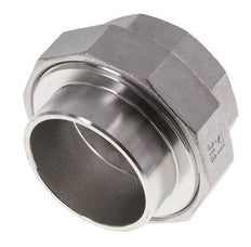 Union Straight Connector Rp2'' Female x 60.3mm Weld End Stainless Steel Flat Seal PTFE 150bar (2107.5psi)