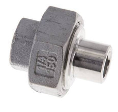 Union Straight Connector Rp1/4'' Female x 13.5mm Weld End Stainless Steel Flat Seal PTFE 150bar (2107.5psi)