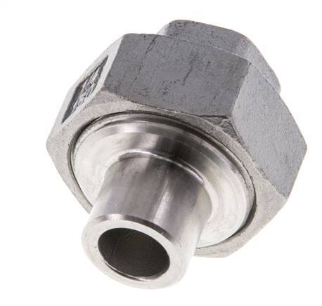 Union Straight Connector Rp1/4'' Female x 13.5mm Weld End Stainless Steel Flat Seal PTFE 150bar (2107.5psi)