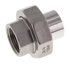 Union Straight Connector Rp3/8'' Female x 17.2mm Weld End Stainless Steel Flat Seal PTFE 150bar (2107.5psi)