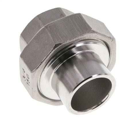 Union Straight Connector Rp3/8'' Female x 17.2mm Weld End Stainless Steel Flat Seal PTFE 150bar (2107.5psi)