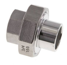 Union Straight Connector Rp3/4'' Female x 26.9mm Weld End Stainless Steel Flat Seal PTFE 150bar (2107.5psi)