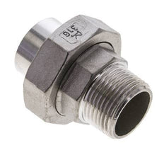 Union Straight Connector R1'' Male x 33.7mm Weld End Stainless Steel Conical Seal 16bar (224.8psi)