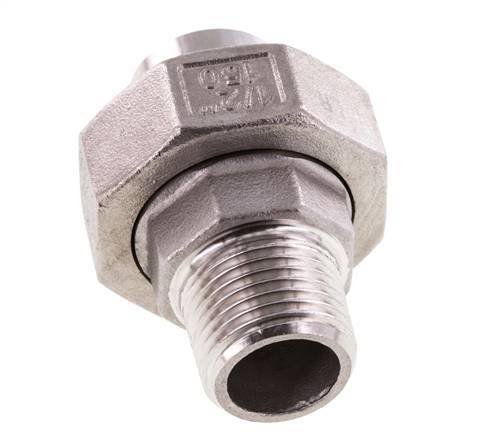 Union Straight Connector R1/2'' Male x 21.3mm Weld End Stainless Steel Conical Seal 16bar (224.8psi)