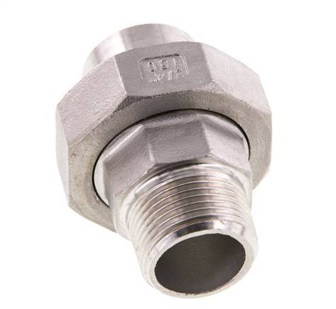 Union Straight Connector R3/4'' Male x 26.9mm Weld End Stainless Steel Conical Seal 16bar (224.8psi)
