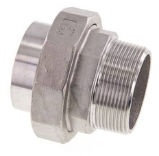 Union Straight Connector R2'' Male x 60.3mm Weld End Stainless Steel Conical Seal 16bar (224.8psi)