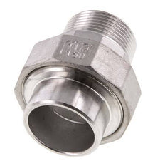 Union Straight Connector R1 1/4'' Male x 42.4mm Weld End Stainless Steel Conical Seal 16bar (224.8psi)