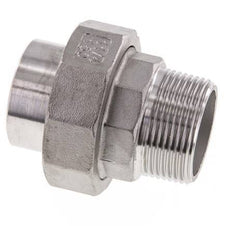 Union Straight Connector R1 1/4'' Male x 42.4mm Weld End Stainless Steel Conical Seal 16bar (224.8psi)