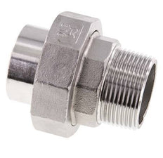 Union Straight Connector R1 1/4'' Male x 42.4mm Weld End Stainless Steel Flat Seal PTFE 16bar (224.8psi)