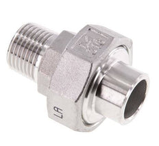 Union Straight Connector R1/2'' Male x 21.3mm Weld End Stainless Steel Flat Seal PTFE 16bar (224.8psi)