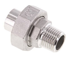 Union Straight Connector R1/2'' Male x 21.3mm Weld End Stainless Steel Flat Seal PTFE 16bar (224.8psi)