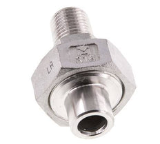 Union Straight Connector R1/4'' Male x 13.5mm Weld End Stainless Steel Flat Seal PTFE 16bar (224.8psi)