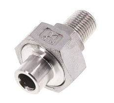 Union Straight Connector R1/4'' Male x 13.5mm Weld End Stainless Steel Flat Seal PTFE 16bar (224.8psi)
