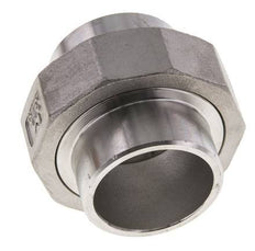 Union Straight Connector 42.4mm Weld End Stainless Steel Conical Seal 16bar (224.8psi)