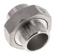 Union Straight Connector 33.7mm Weld End Stainless Steel Conical Seal 16bar (224.8psi)
