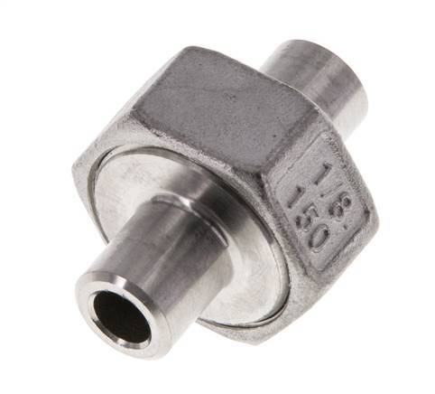 Union Straight Connector 10.2mm Weld End Stainless Steel Conical Seal 16bar (224.8psi)