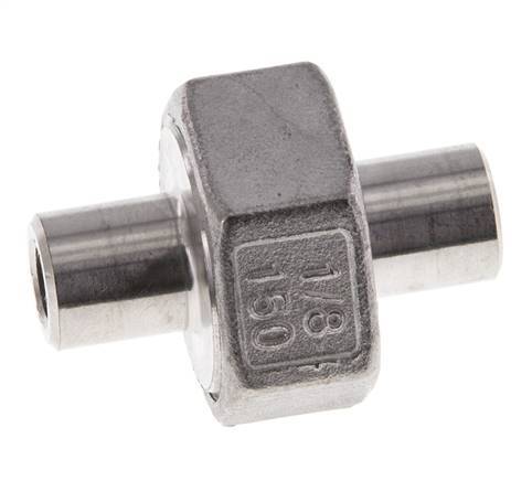 Union Straight Connector 10.2mm Weld End Stainless Steel Conical Seal 16bar (224.8psi)