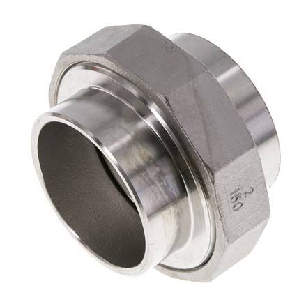 Union Straight Connector 60.3mm Weld End Stainless Steel Conical Seal 16bar (224.8psi)