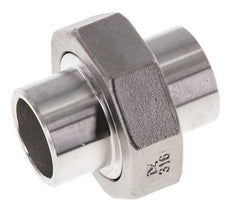 Union Straight Connector 26.9mm Weld End Stainless Steel Conical Seal 16bar (224.8psi)