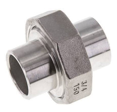 Union Straight Connector 26.9mm Weld End Stainless Steel Conical Seal 16bar (224.8psi)