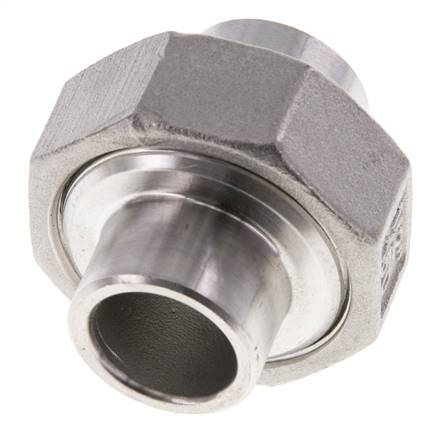 Union Straight Connector 21.3mm Weld End Stainless Steel Conical Seal 16bar (224.8psi)