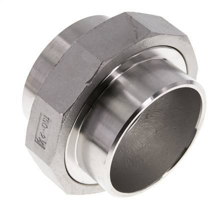 Union Straight Connector 76.1mm Weld End Stainless Steel Conical Seal 16bar (224.8psi)