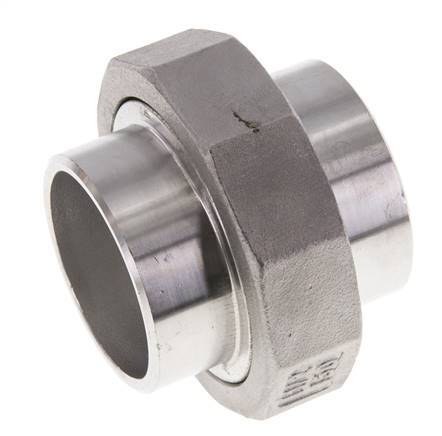 Union Straight Connector 48.3mm Weld End Stainless Steel Conical Seal 16bar (224.8psi)