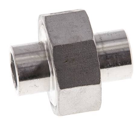 Union Straight Connector 17.2mm Weld End Stainless Steel Conical Seal 16bar (224.8psi)